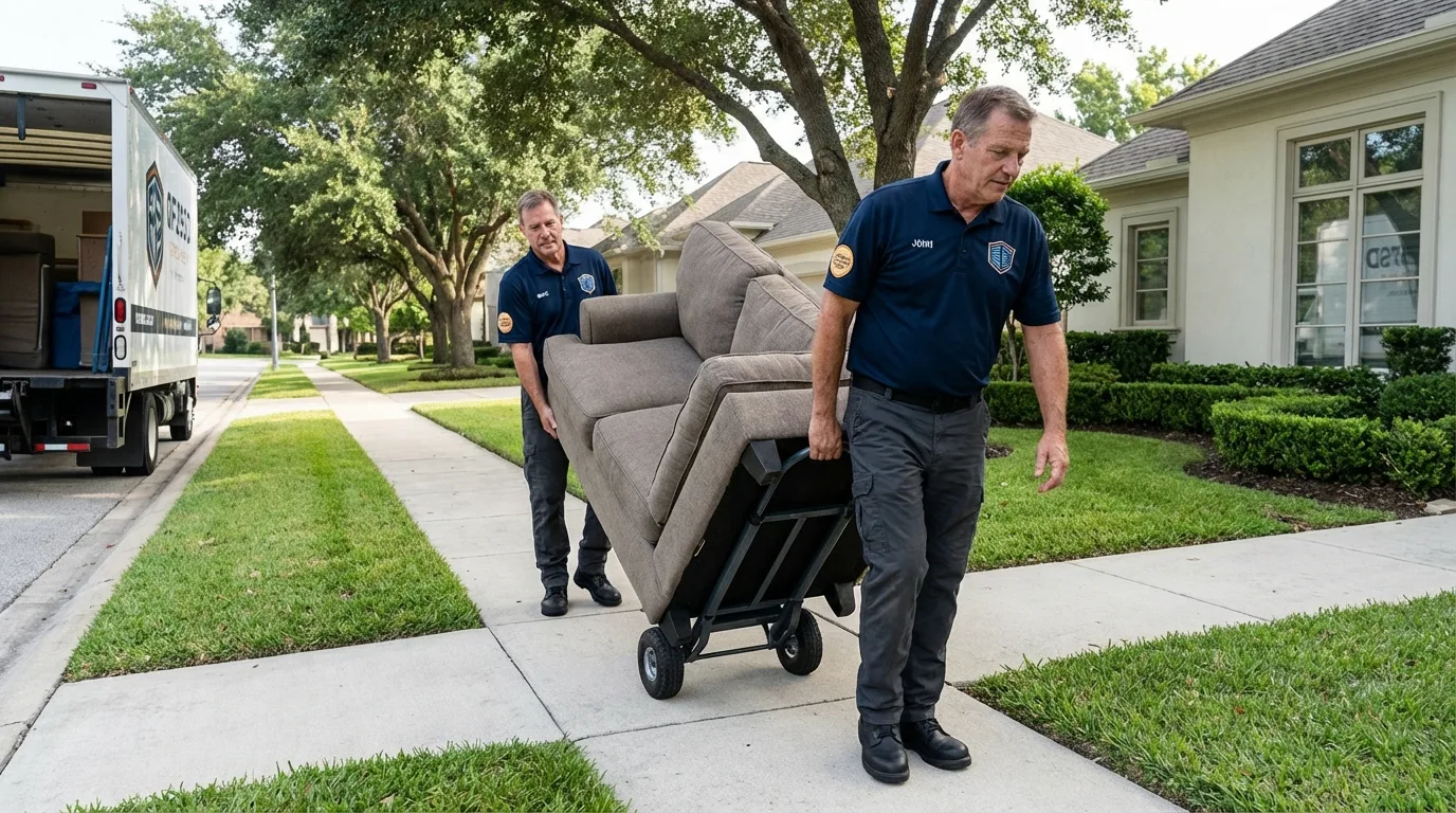 Local residential moving crew loading furniture in Chandler, AZ
